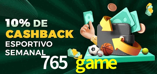 10% de bônus de cashback na 765 game